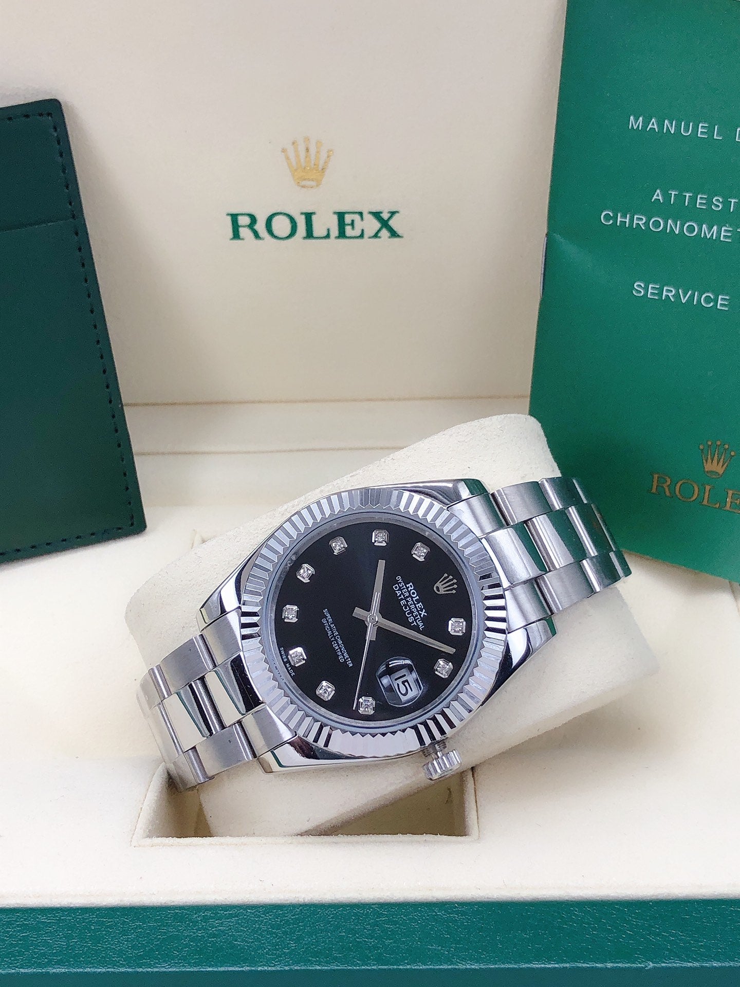 Oyster Datejust Watch Black & Silver 41mm RLX - Level 3