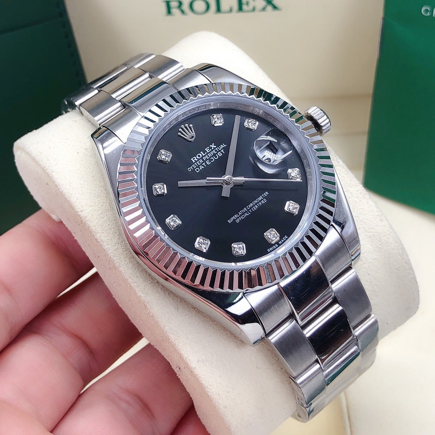 Oyster Datejust Watch Black & Silver 41mm RLX - Level 3