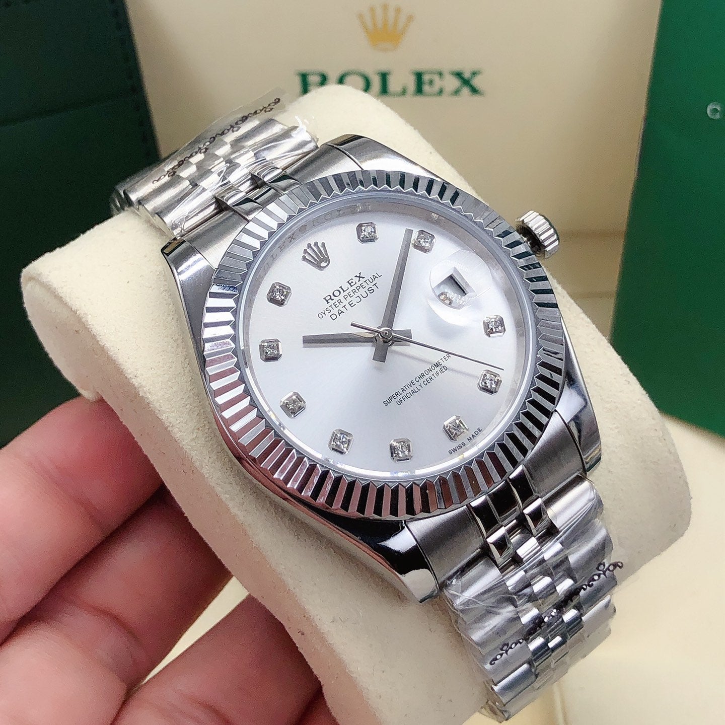 Jubilee Datejust Watch White & Silver 41mm RLX - Level 3
