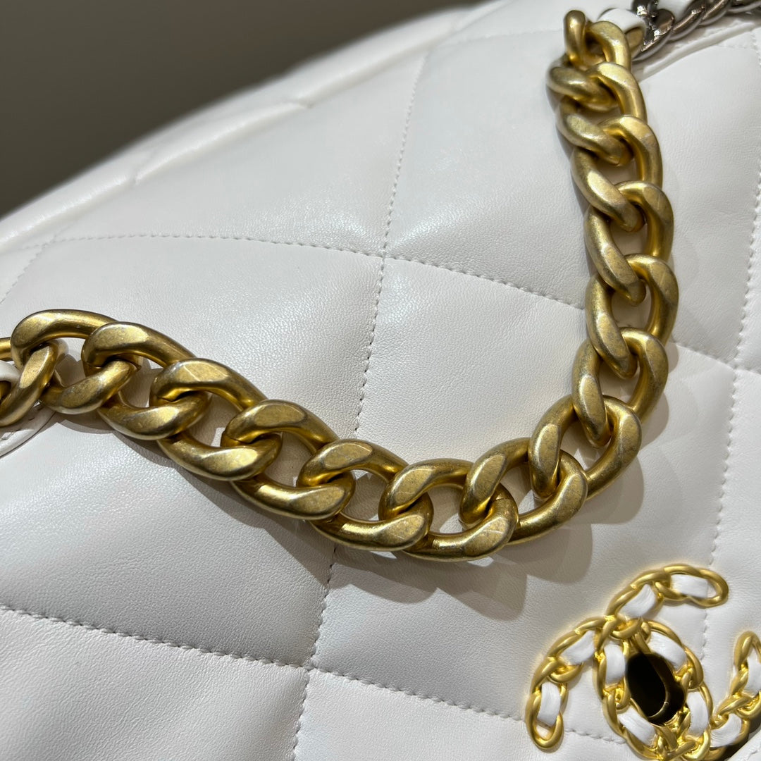 19 Bag Small White & Gold CNL - Level X