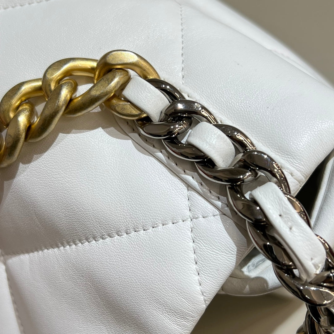 19 Bag Small White & Gold CNL - Level X