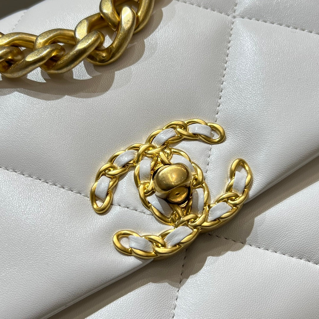 19 Bag Small White & Gold CNL - Level X