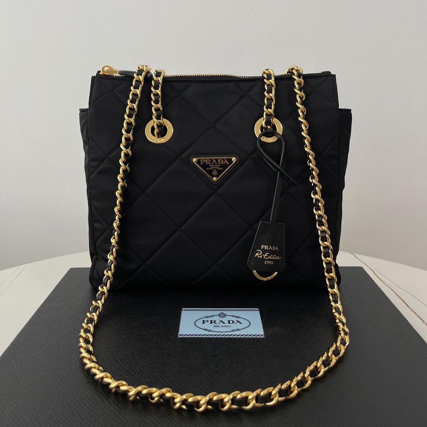 Nylon Re-Edition Chain Tote Bag - Level 5