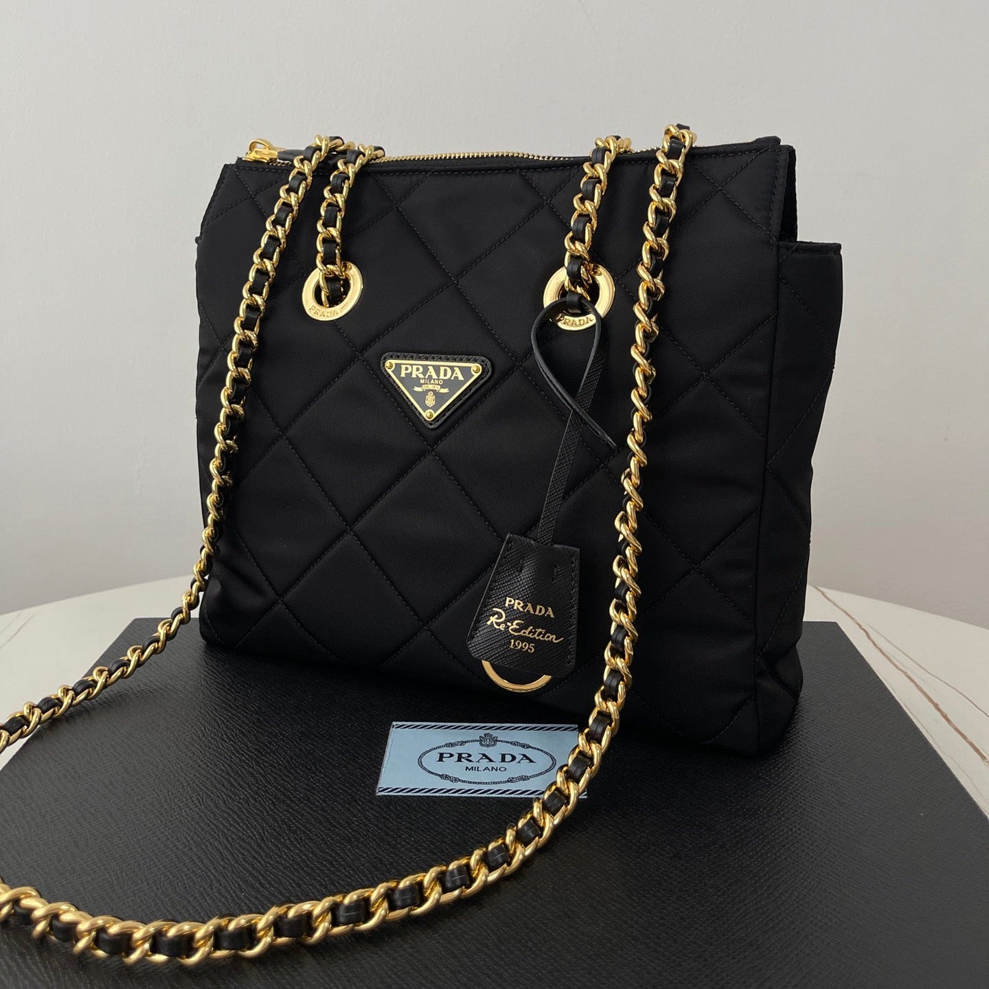 Nylon Re-Edition Chain Tote Bag - Level 5