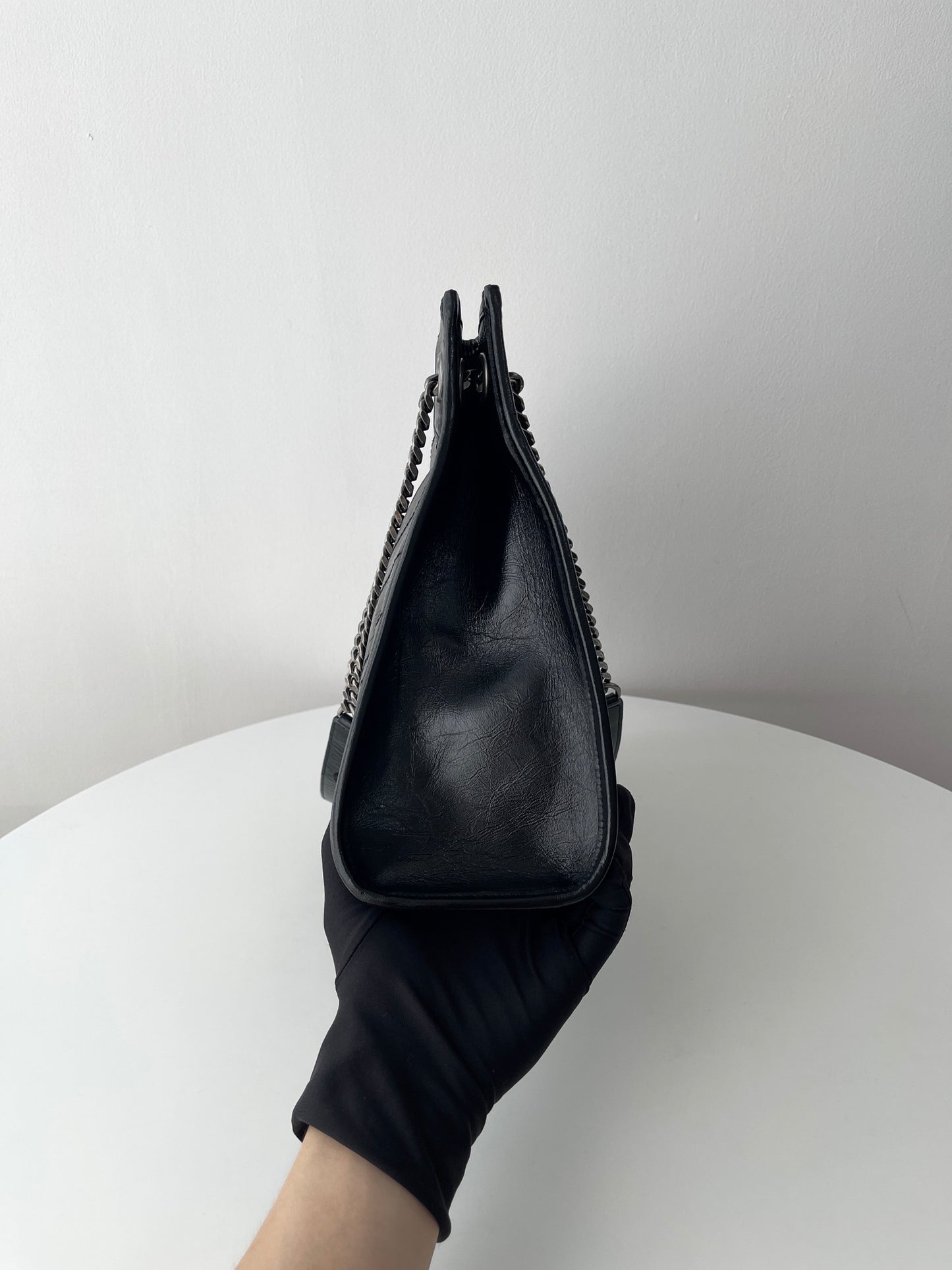Black Leather Niki Tote Bag - Level 5