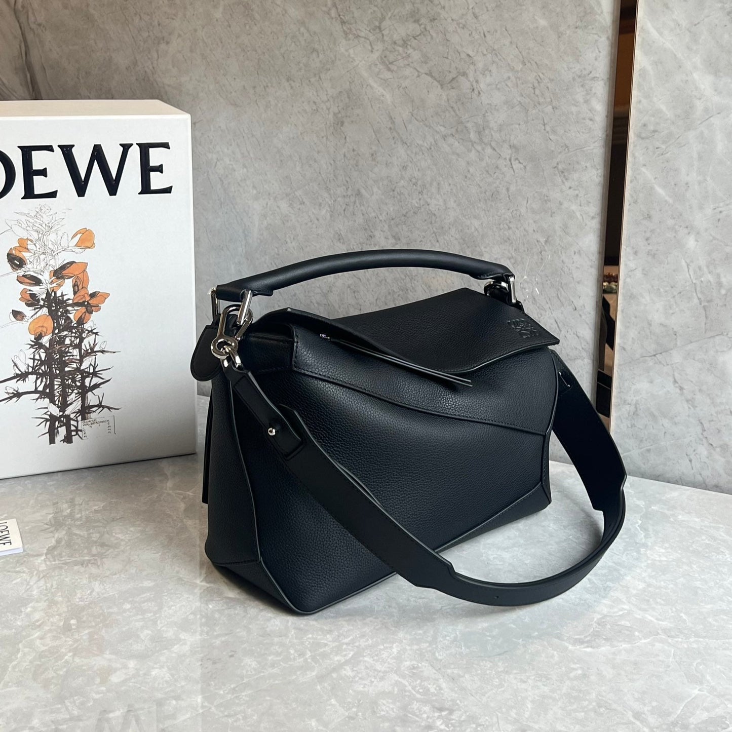 Medium Black Leather Puzzle Bag - Level 5