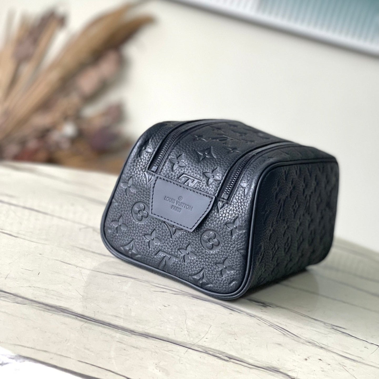 Black Empreinte Leather Dopp Kit - Level 4