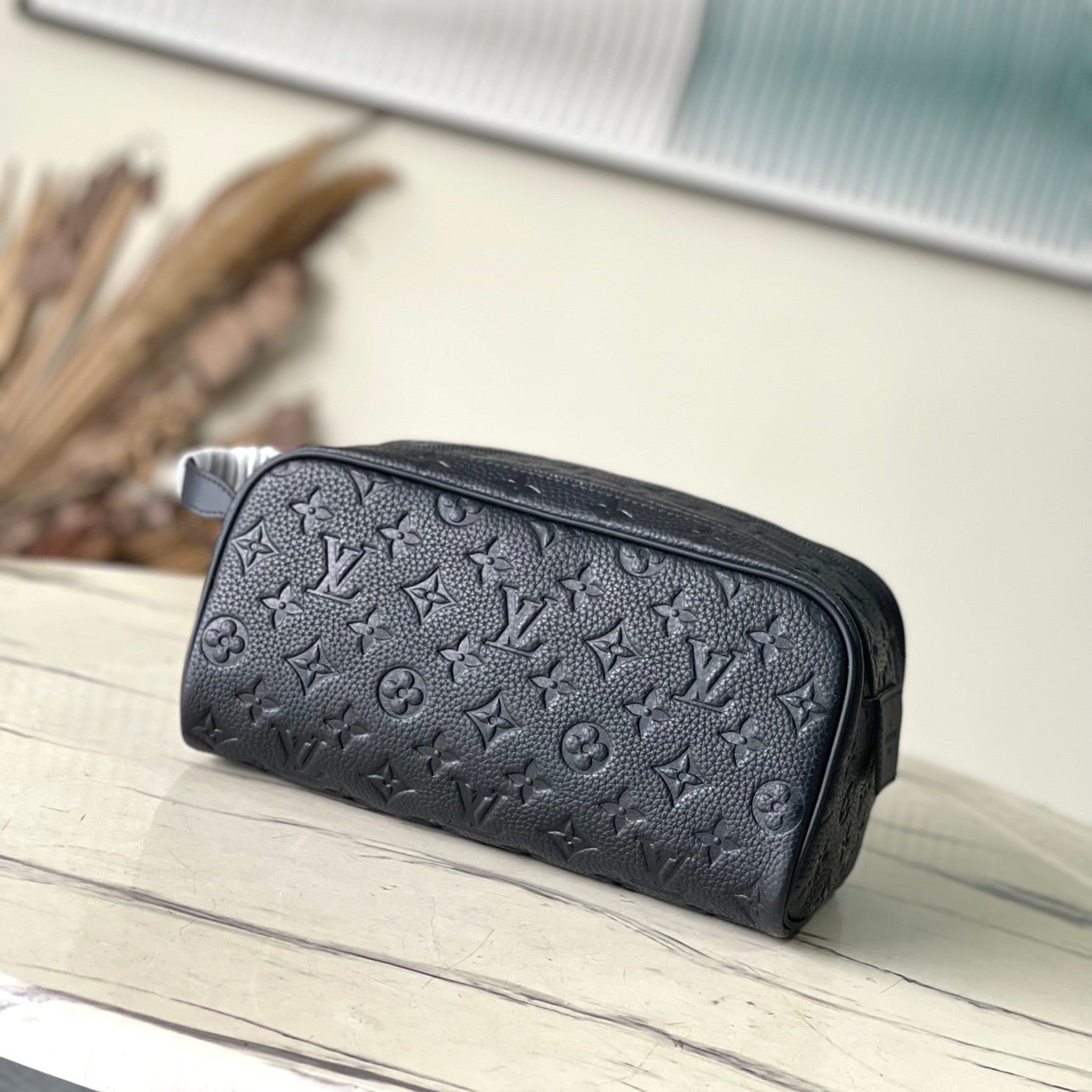 Black Empreinte Leather Dopp Kit - Level 4