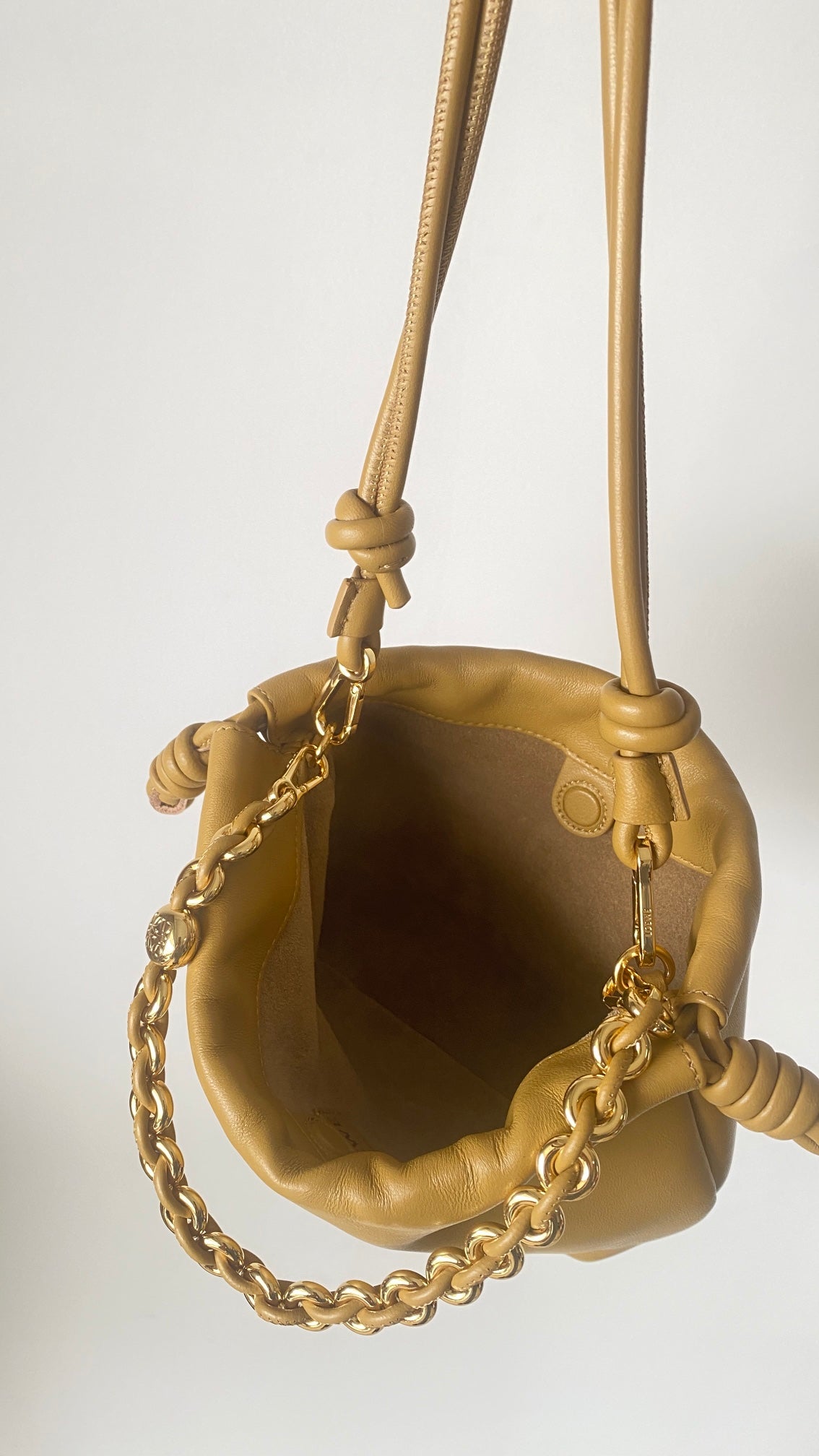Flamenco Purse Bucket Bag Yellow Leather LOW - Level 5
