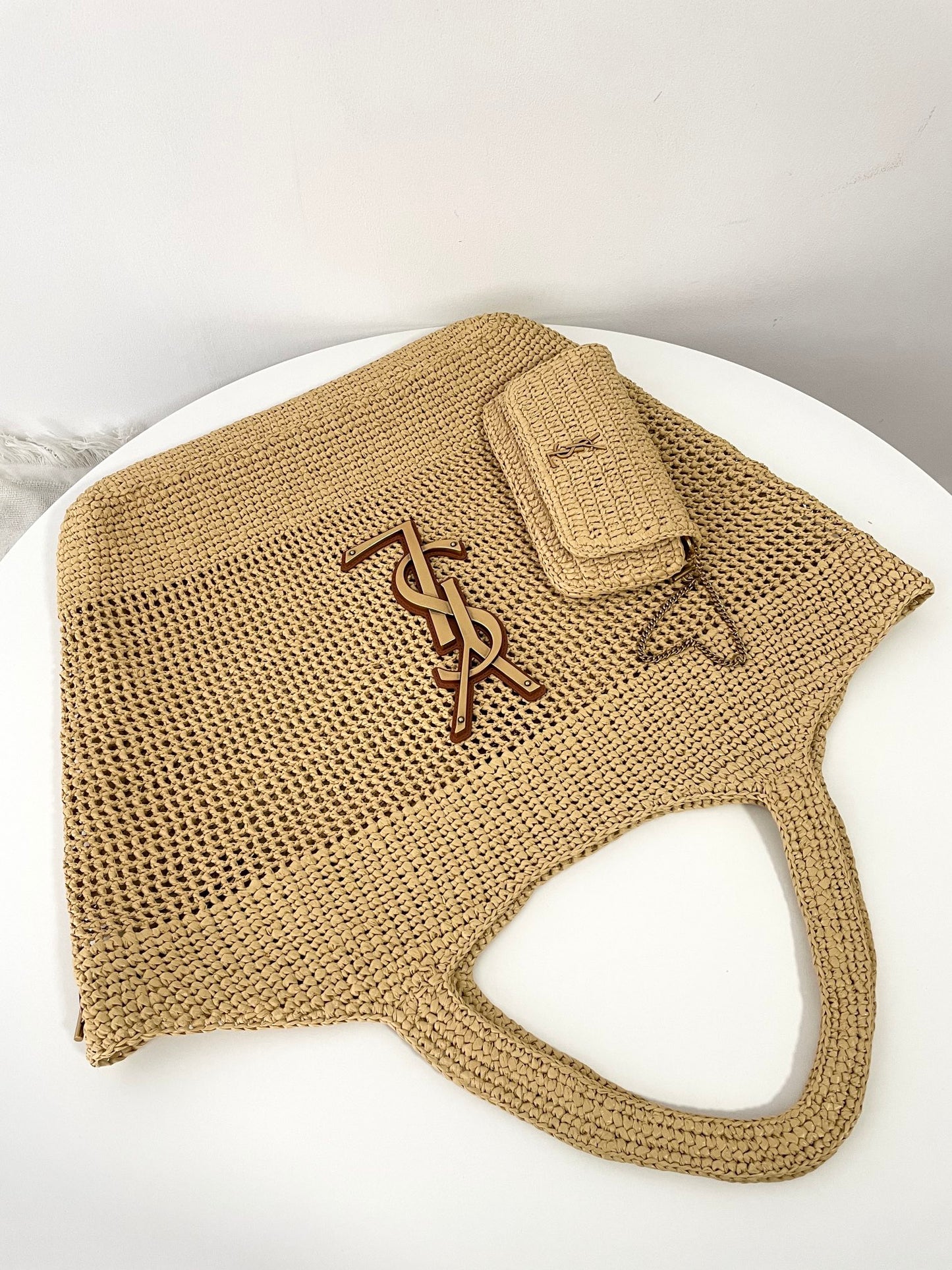 Tan Raffia Icare Tote Bag - Level 5