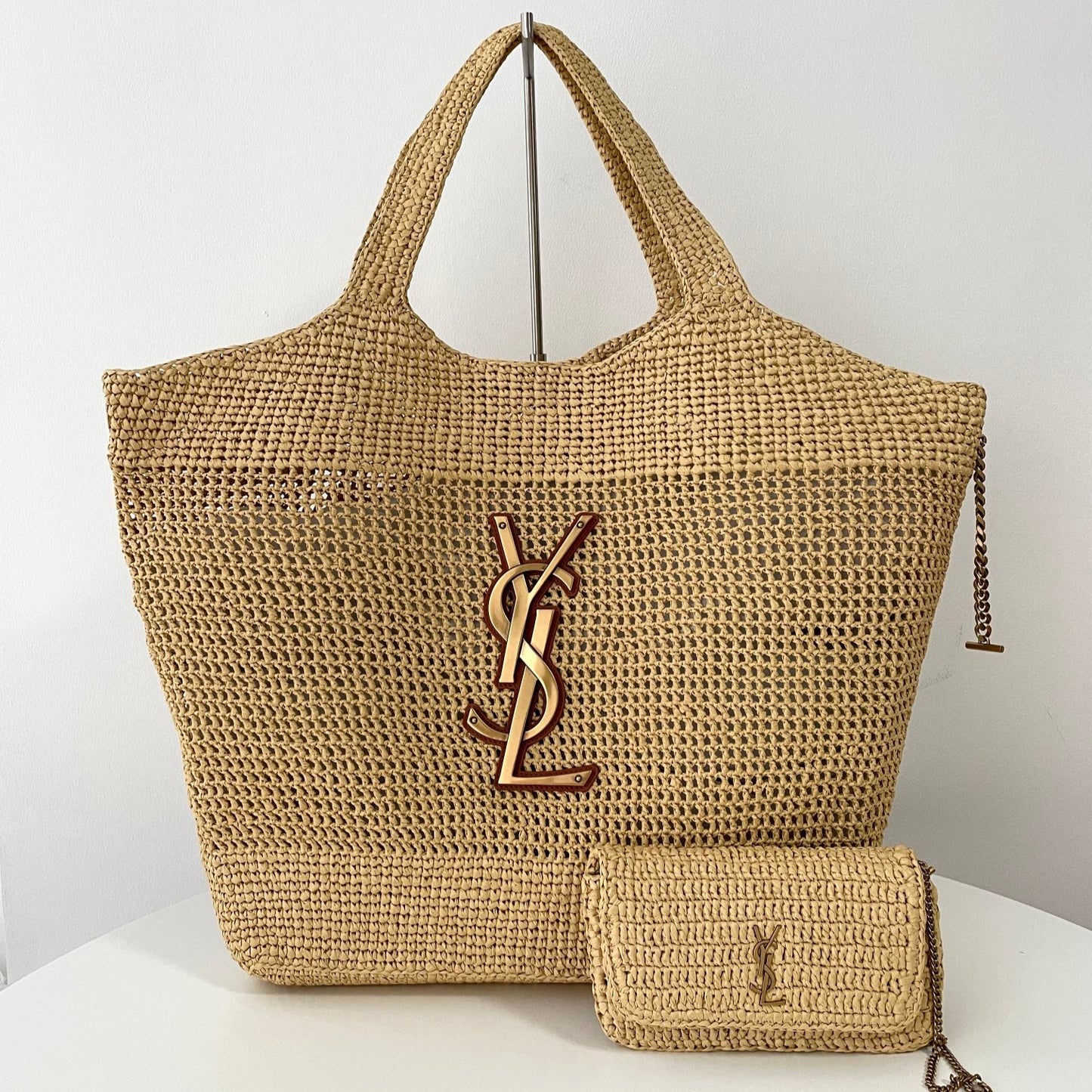 Tan Raffia Icare Tote Bag - Level 5