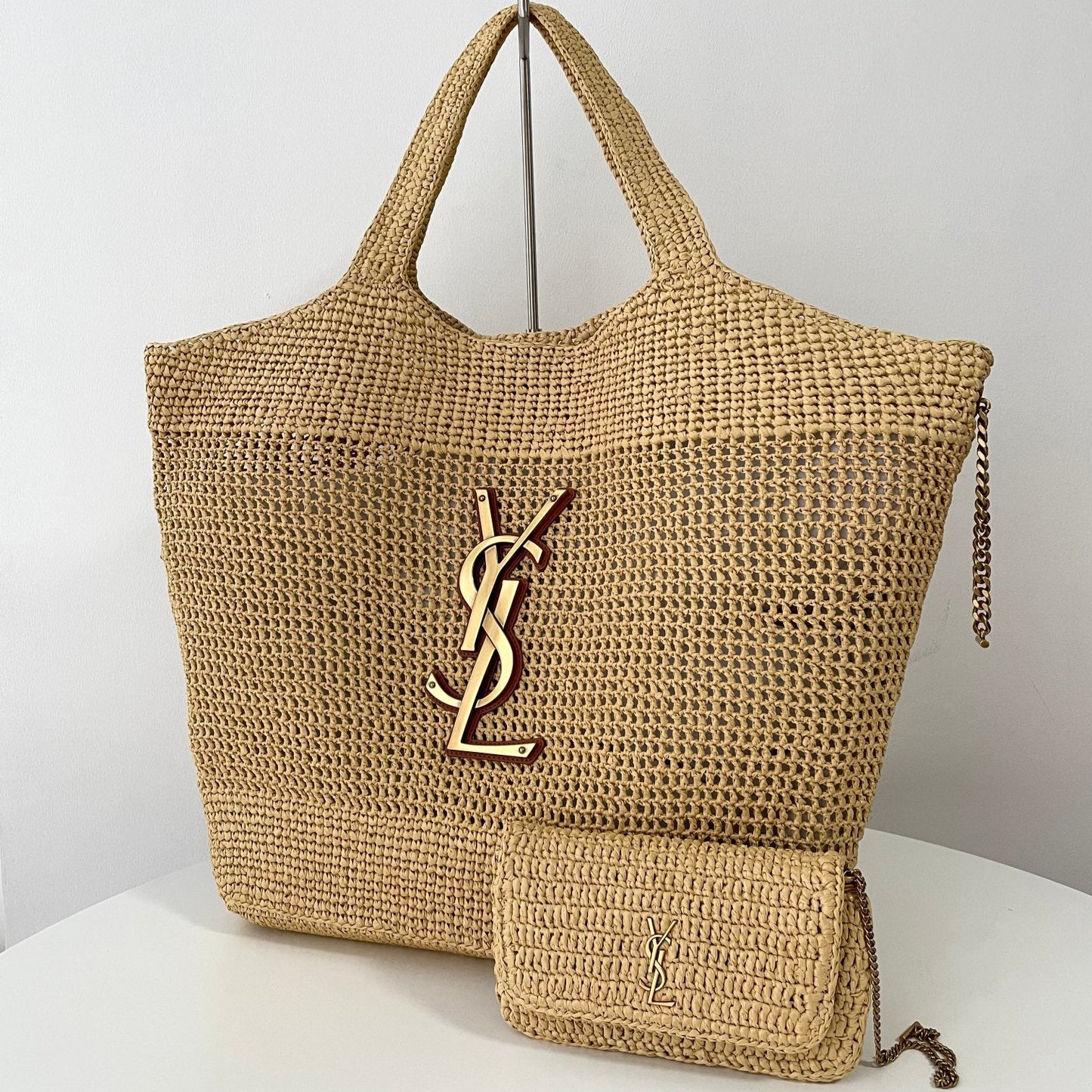 Tan Raffia Icare Tote Bag - Level 5