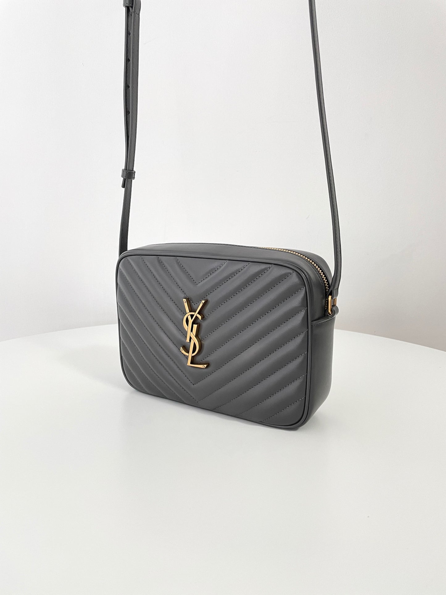 Dark Grey Leather Lou Camera Bag - Level 5