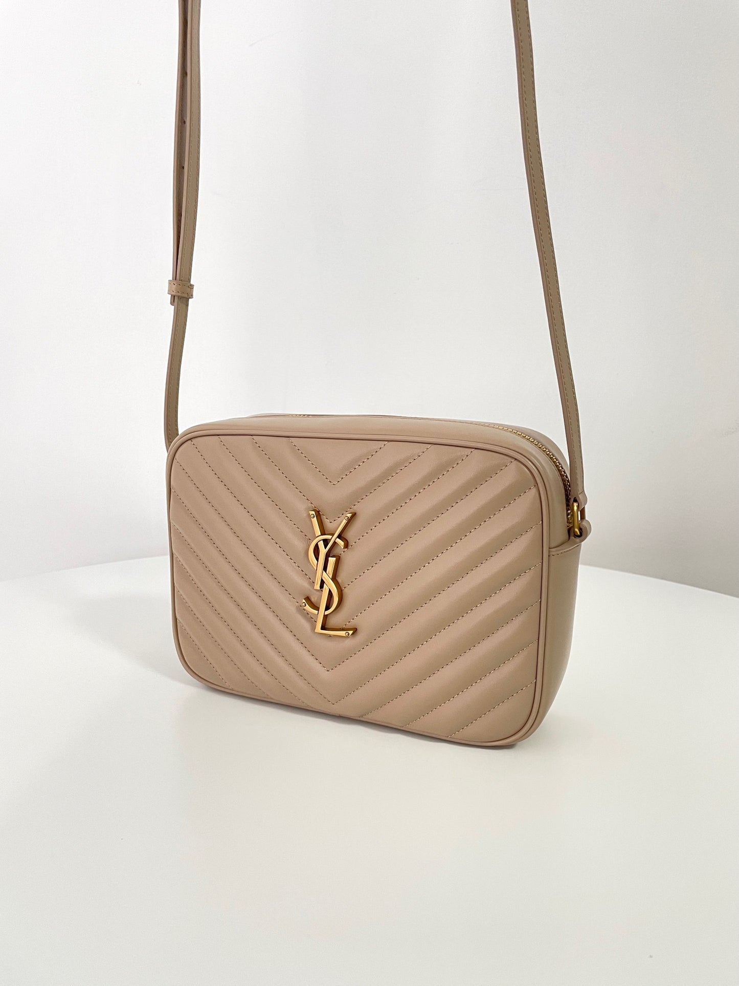 Beige Leather Lou Camera Bag - Level 5