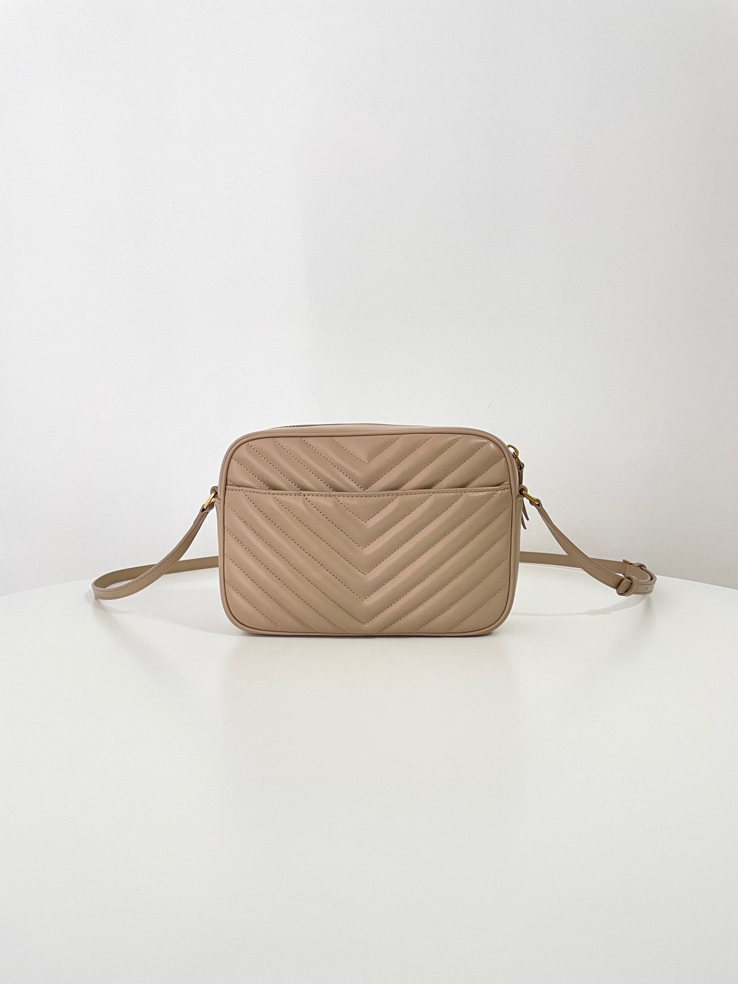 Beige Leather Lou Camera Bag - Level 5