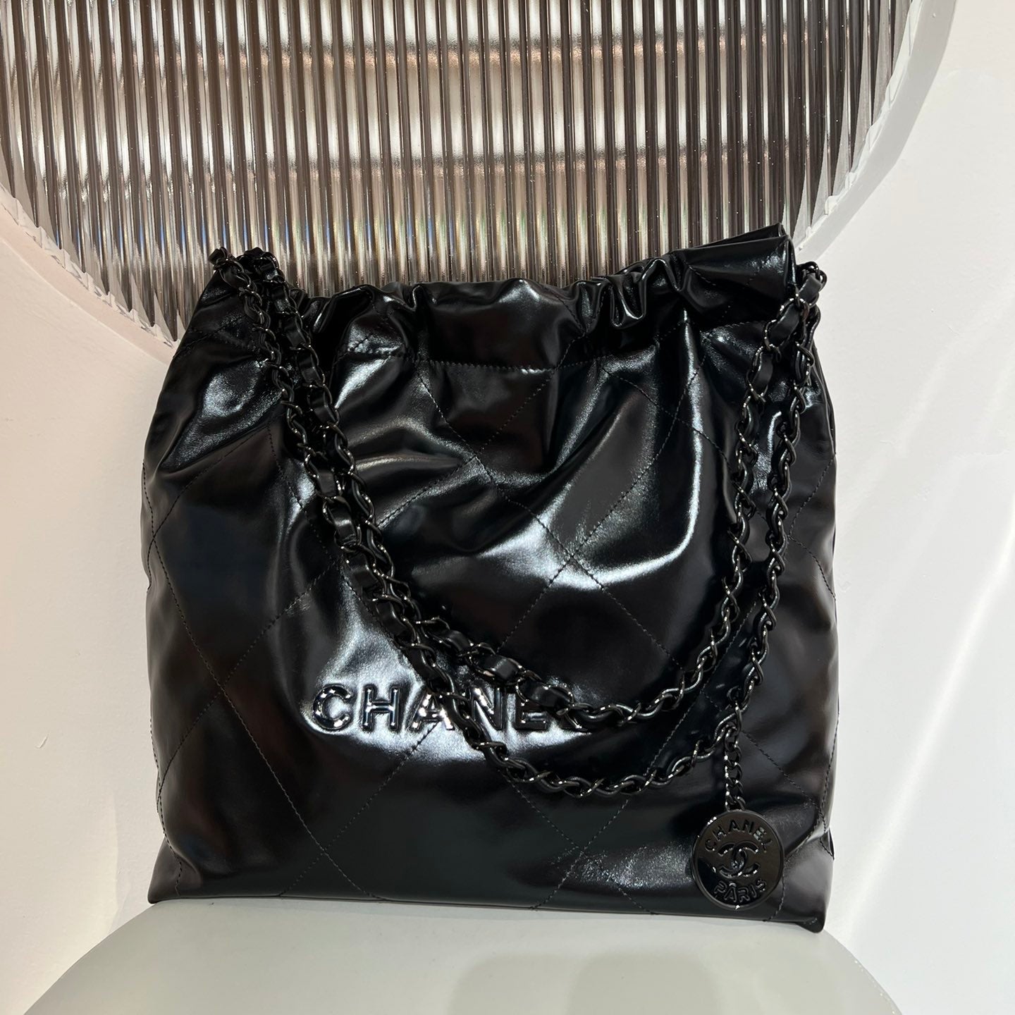 22 Bag Small Black & Black Lambskin Leather - Level X