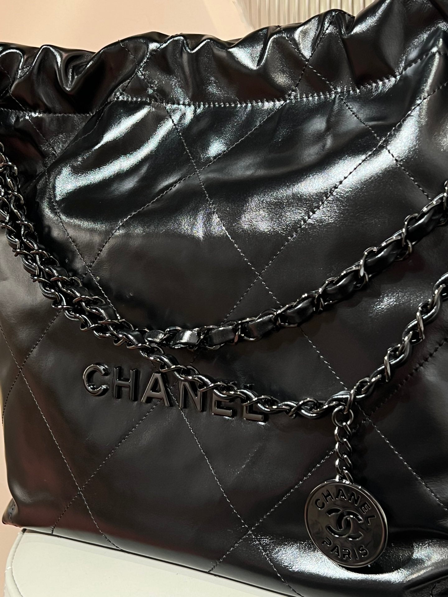 22 Bag Small Black & Black Lambskin Leather - Level X