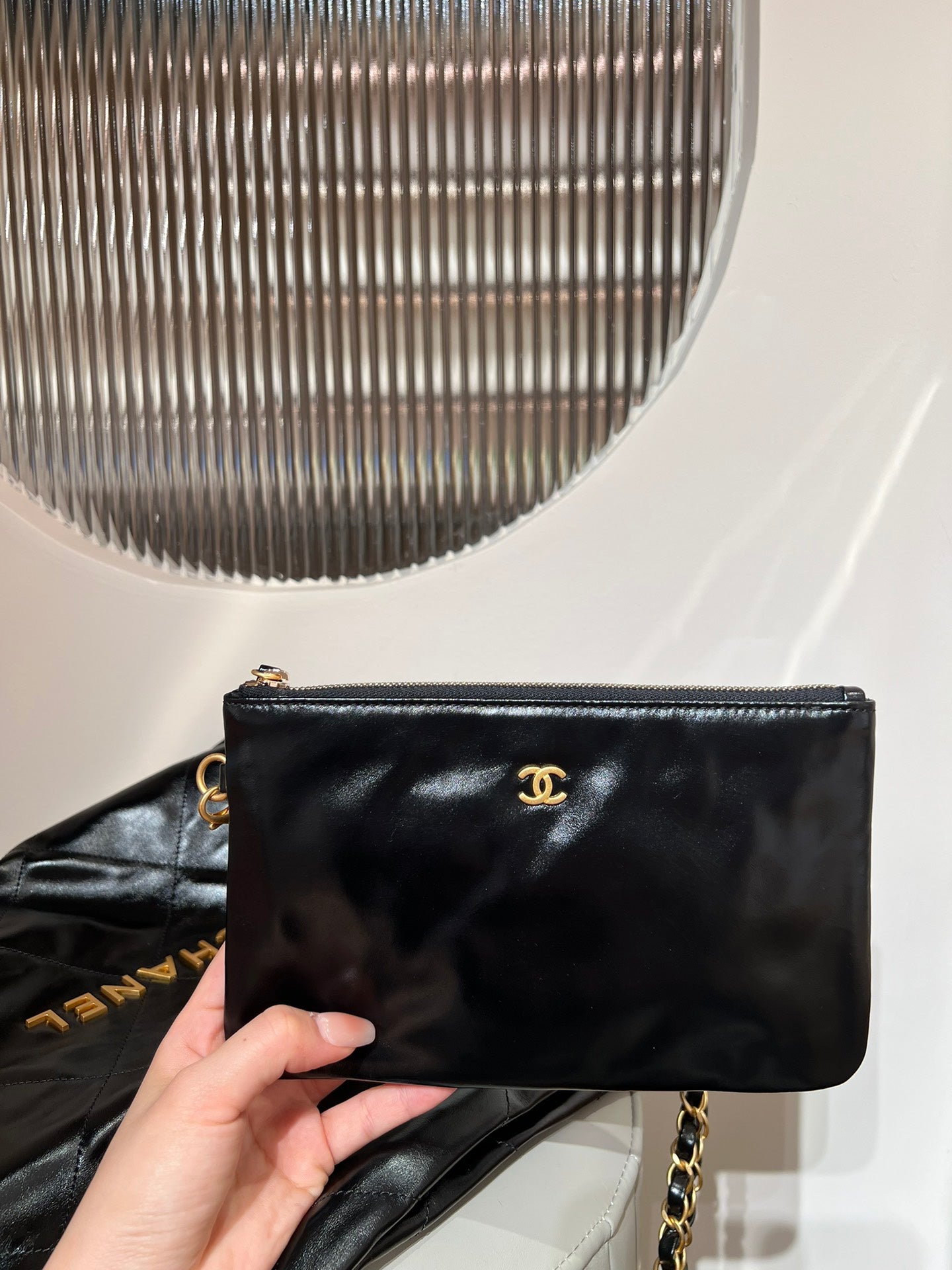 22 Bag Small Gold & Black Lambskin Leather - Level X