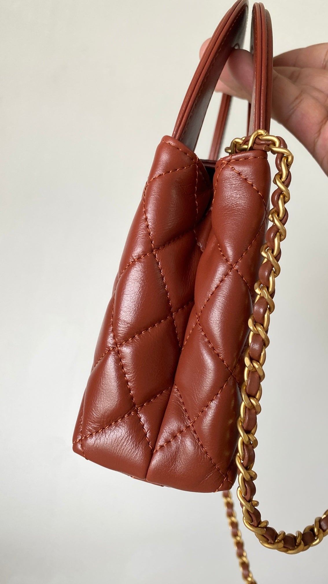 Kelly Bag Brown Lambskin Leather - Level 5