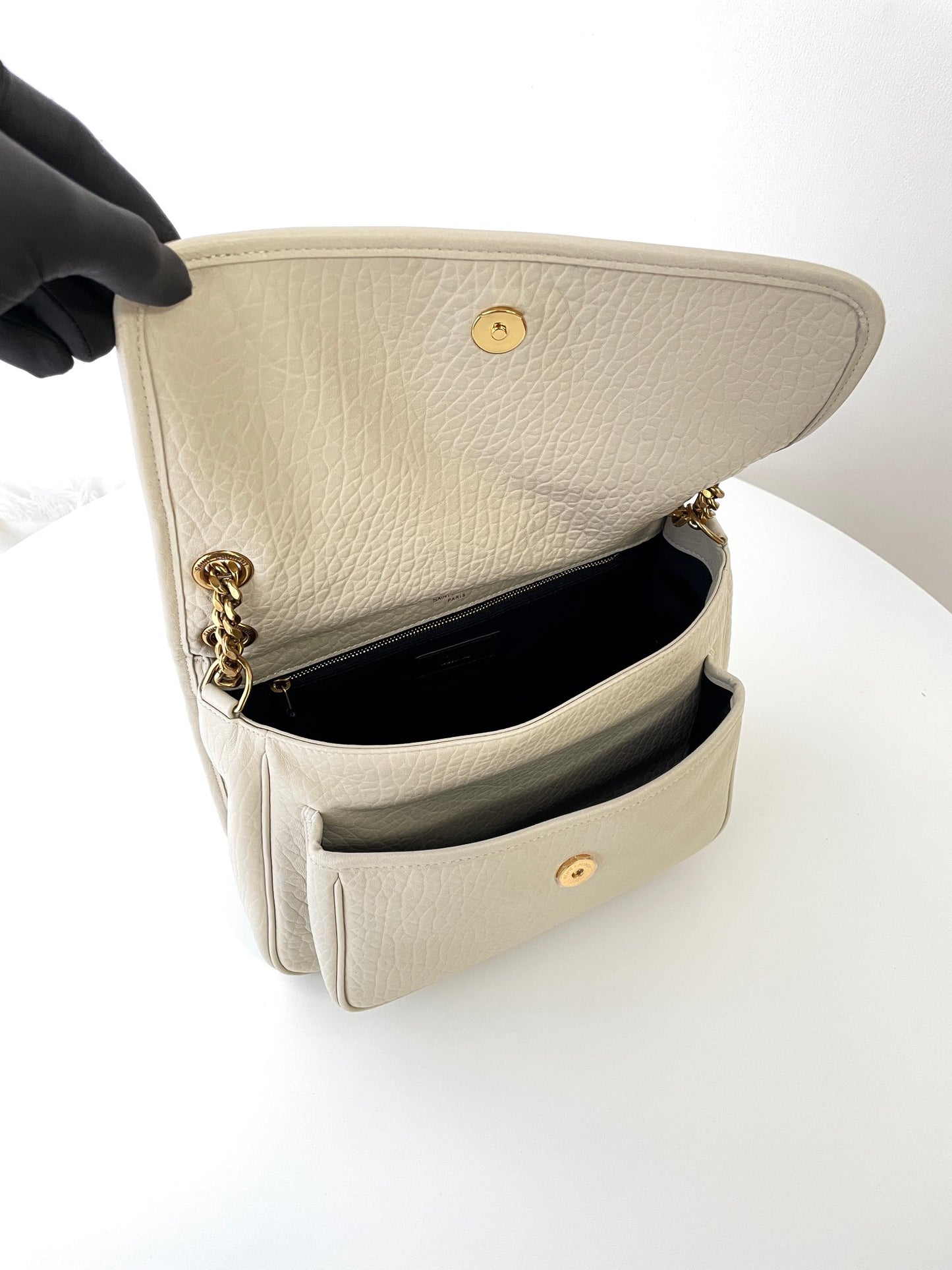 Cream White Leather Niki Shoulder Bag - Level 5