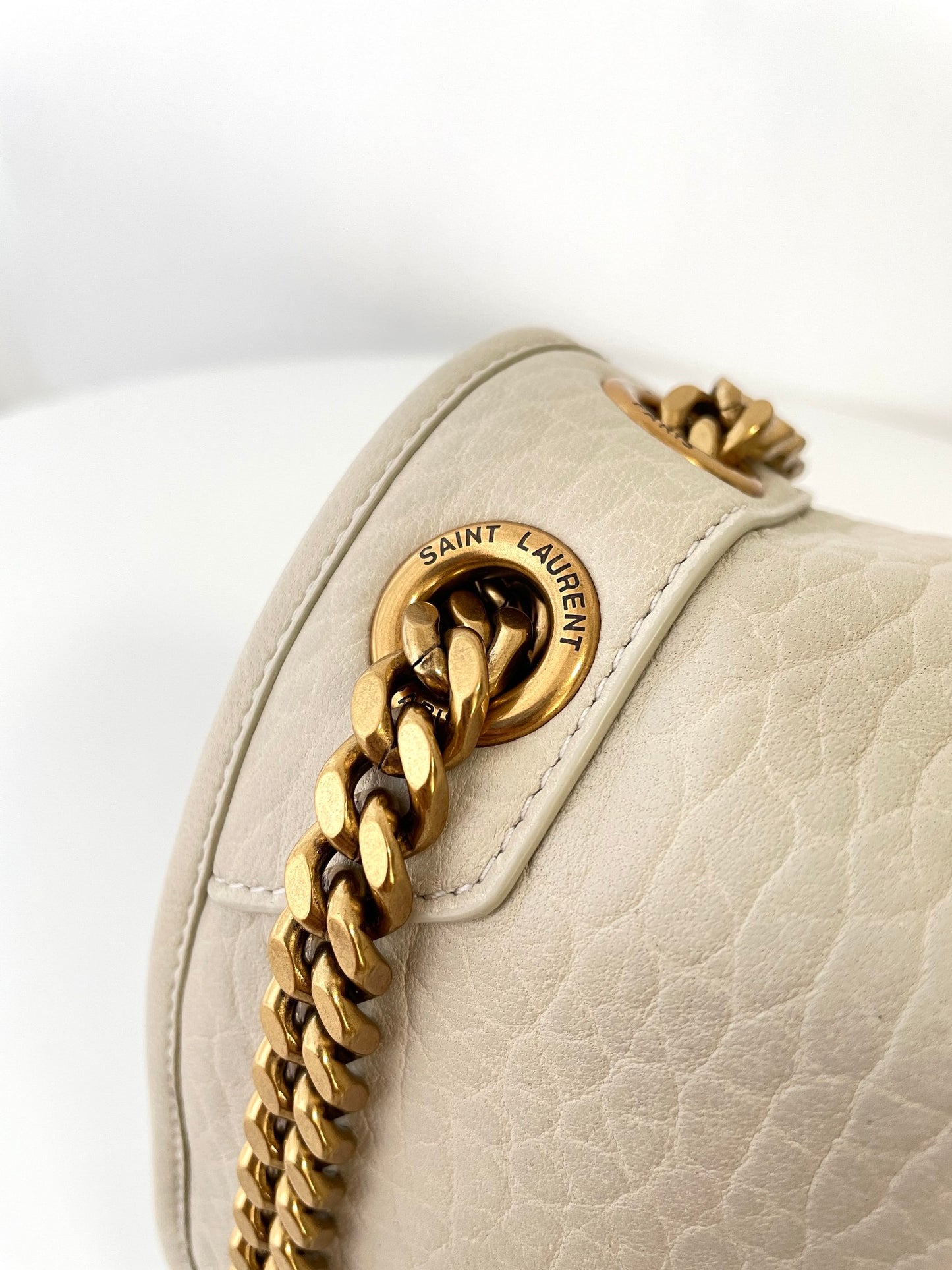 Cream White Leather Niki Shoulder Bag - Level 5