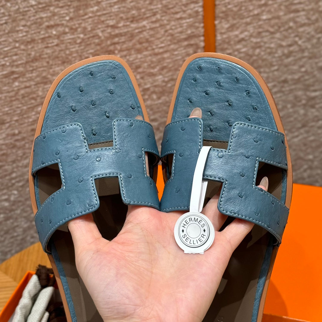 Blue Ostrich Oran Sandals - Level X