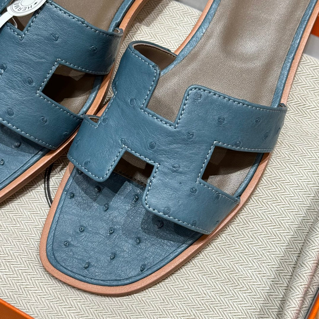 Blue Ostrich Oran Sandals - Level X