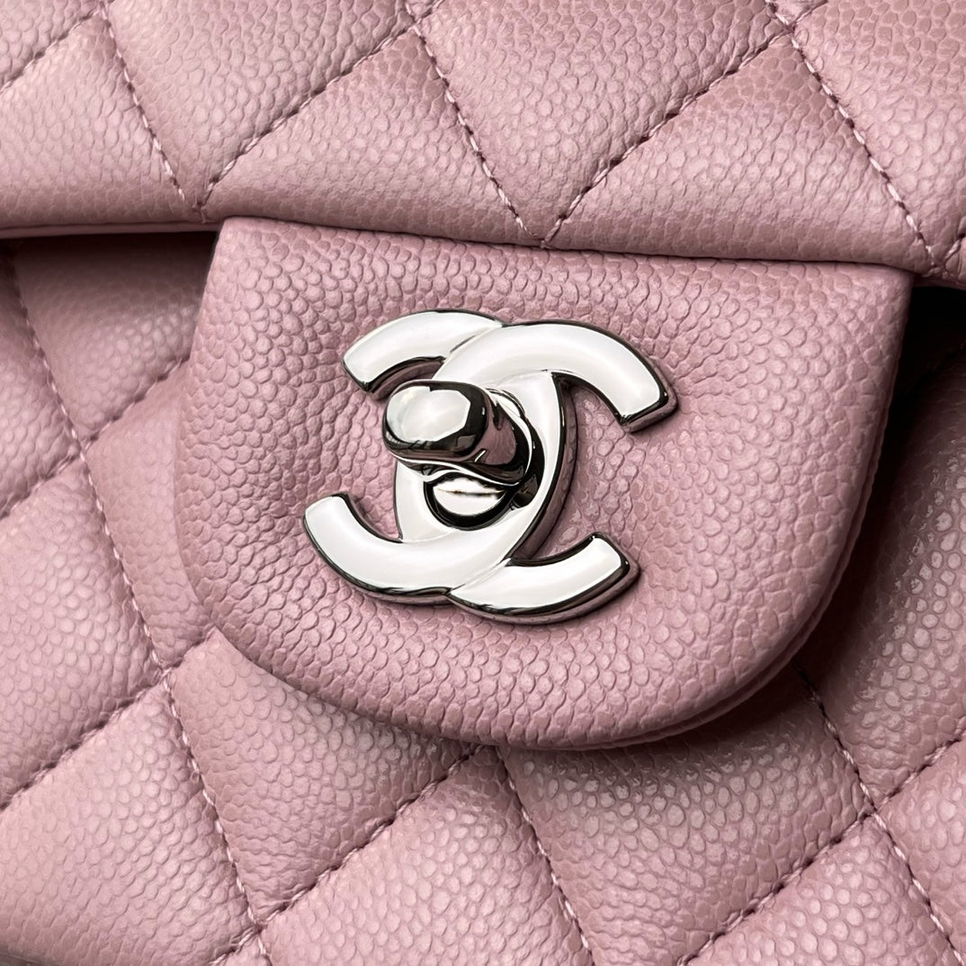 Rose Pink Caviar Leather Small Flap Bag CNL - Level X