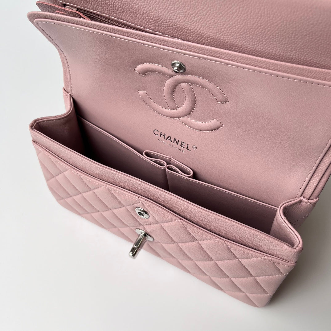 Rose Pink Caviar Leather Small Flap Bag CNL - Level X