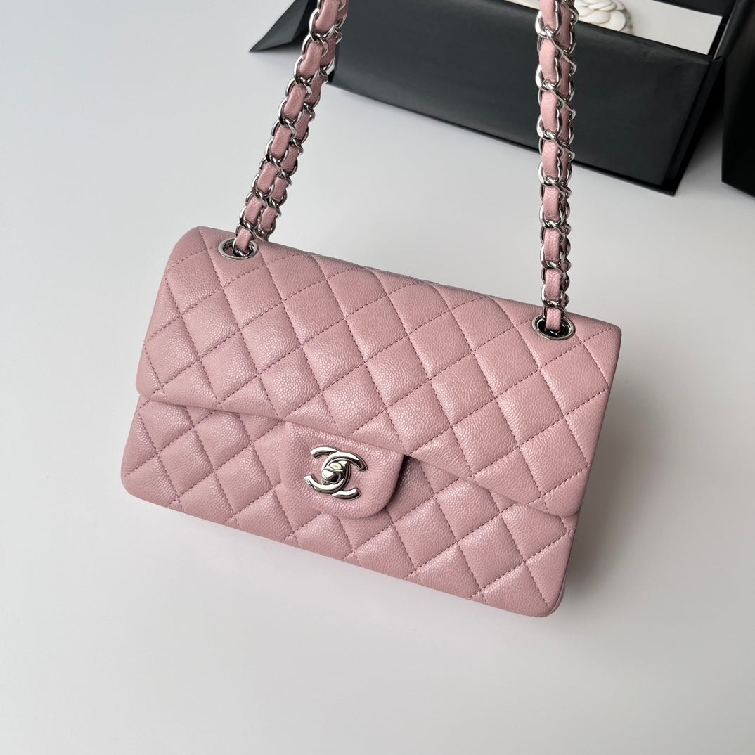 Rose Pink Caviar Leather Small Flap Bag CNL - Level X