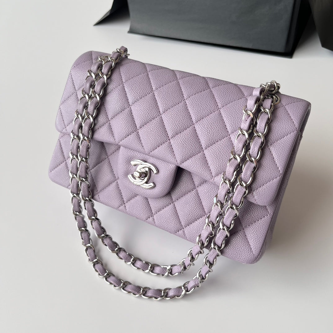 Light Purple Caviar Leather Small Flap Bag CNL - Level X