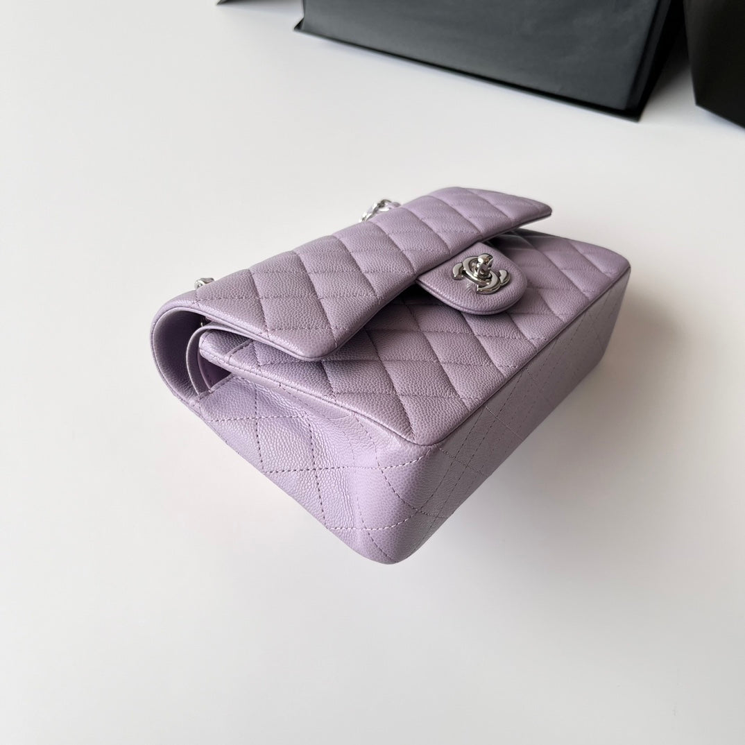 Light Purple Caviar Leather Small Flap Bag CNL - Level X