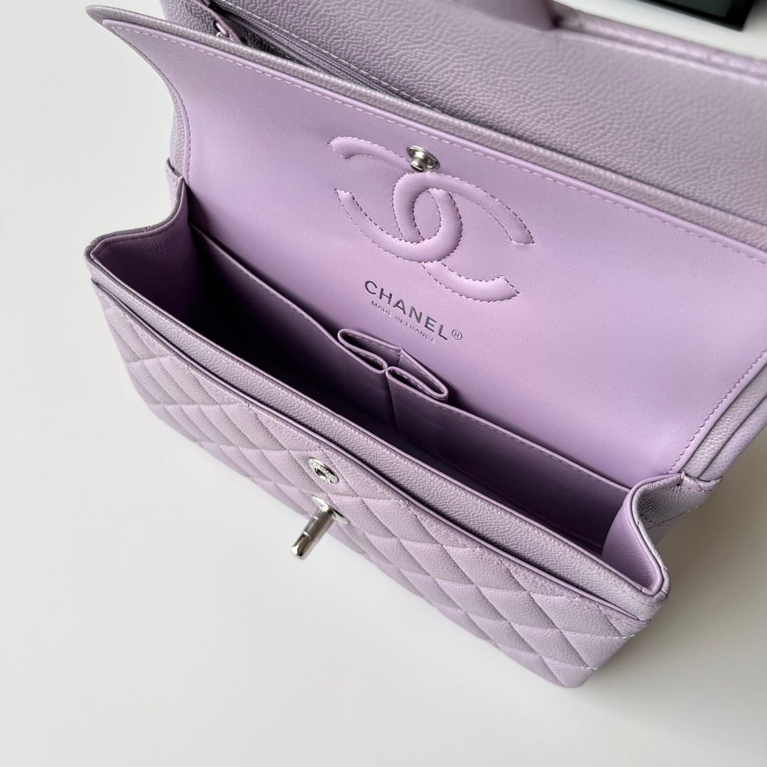 Light Purple Caviar Leather Small Flap Bag CNL - Level X