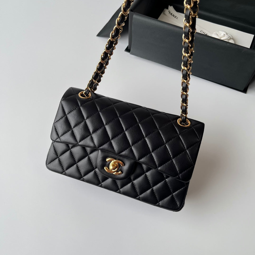 Black Lambskin Leather Small Flap Bag - Level X