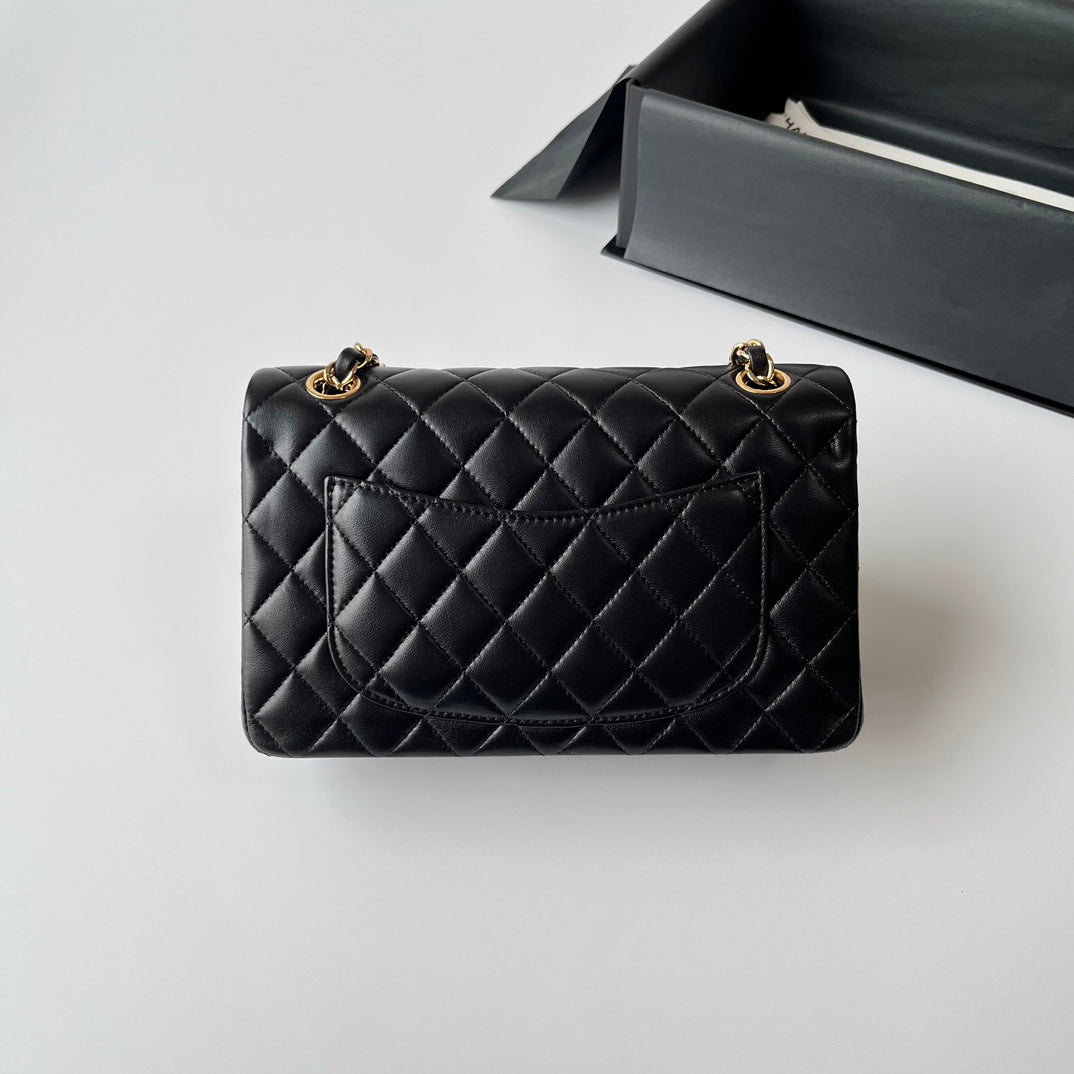 Black Lambskin Leather Small Flap Bag - Level X