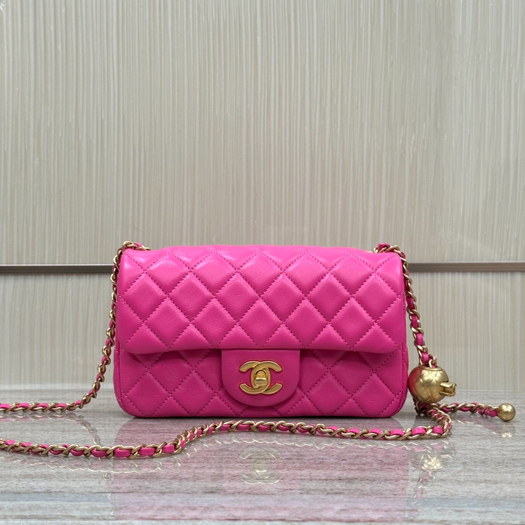 Bright Pink Pearl Crush Mini Flap - Level X