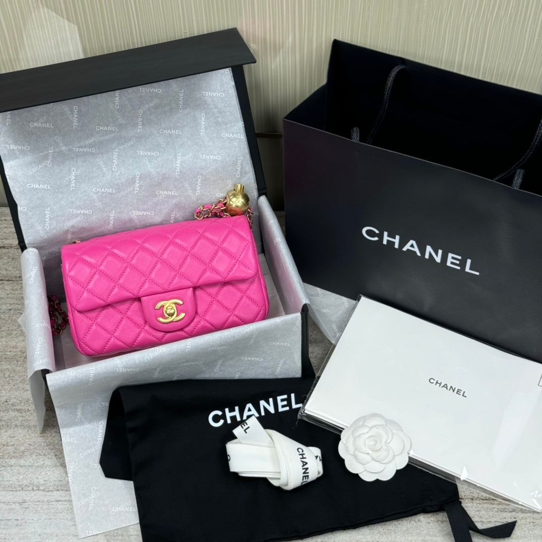 Bright Pink Pearl Crush Mini Flap - Level X