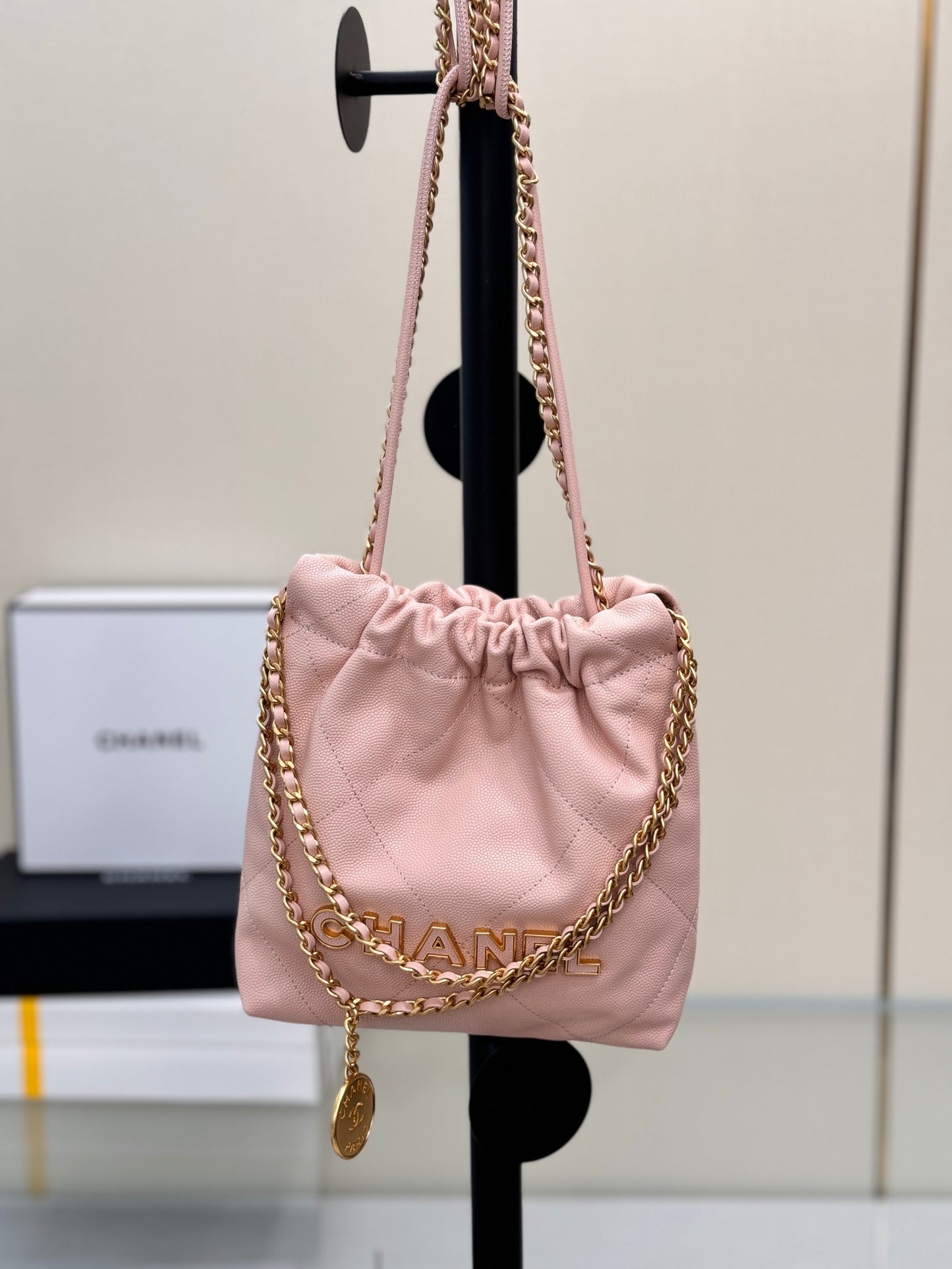22 Mini Bag Pink Caviar Leather CNL - Level 5