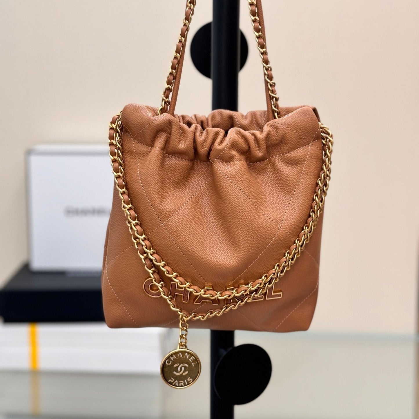 22 Mini Bag Brown Caviar Leather CNL - Level 5