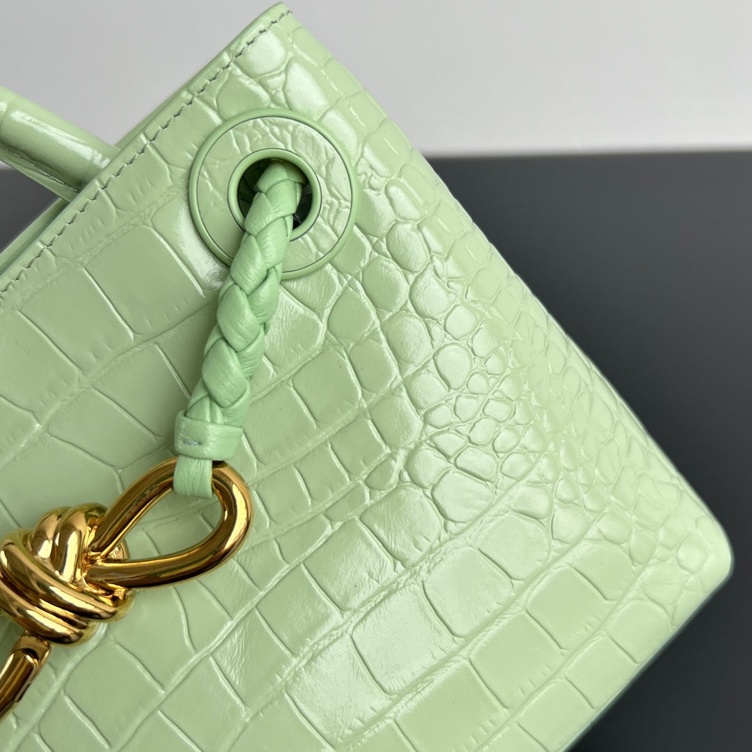 Mini Andiamo Tote Light Green Crocodile - Level 5
