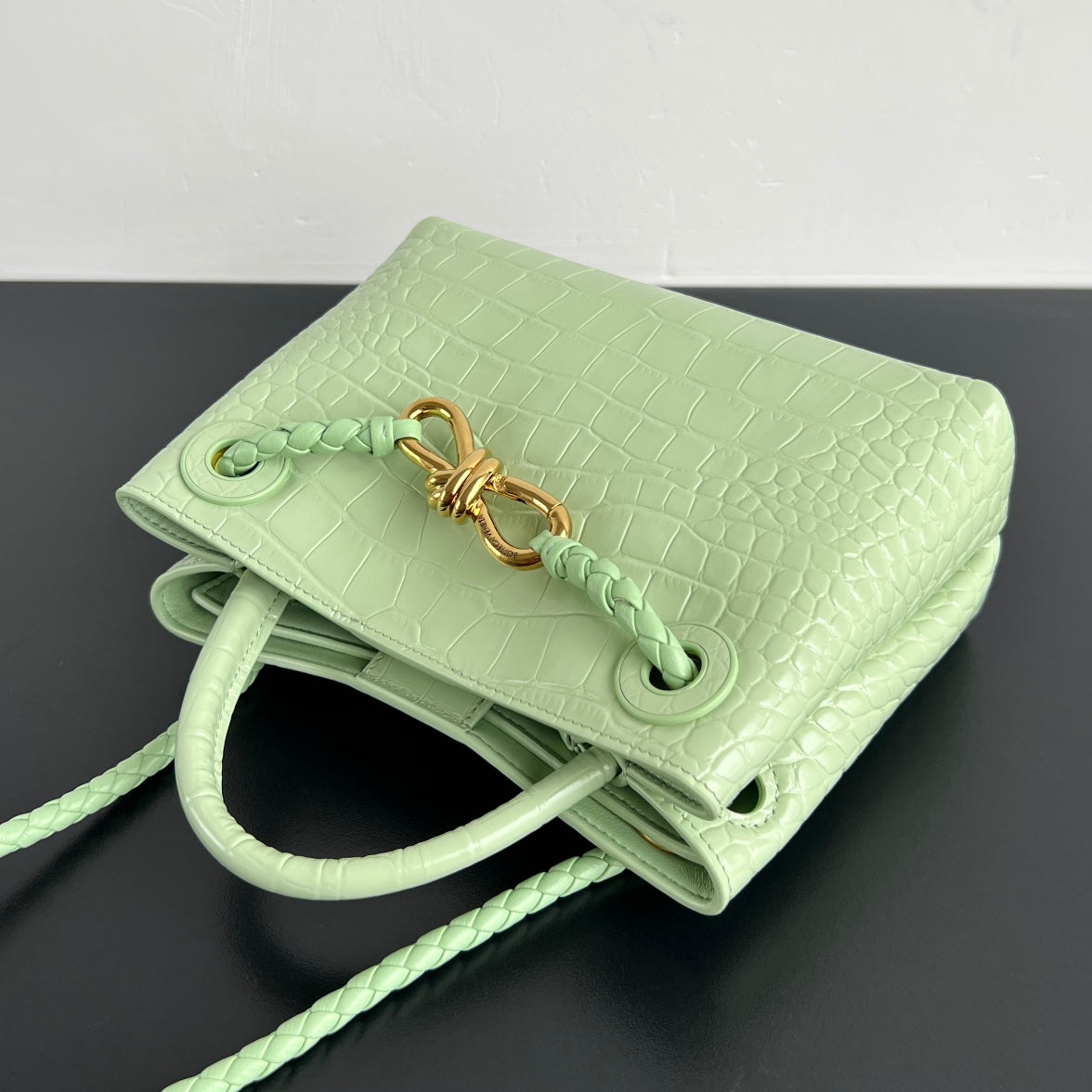 Mini Andiamo Tote Light Green Crocodile - Level 5