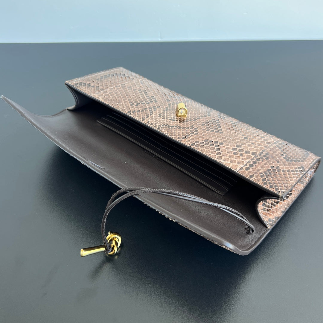 Brown Python Andiamo Clutch - Level 5