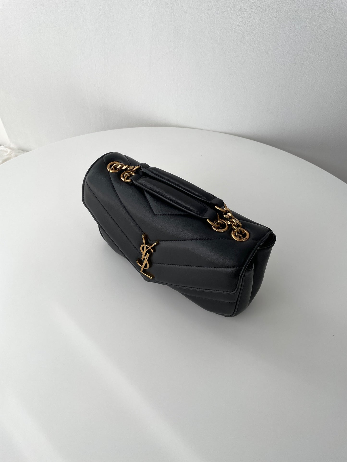 Black Leather New Small Loulou Bag - Level 5