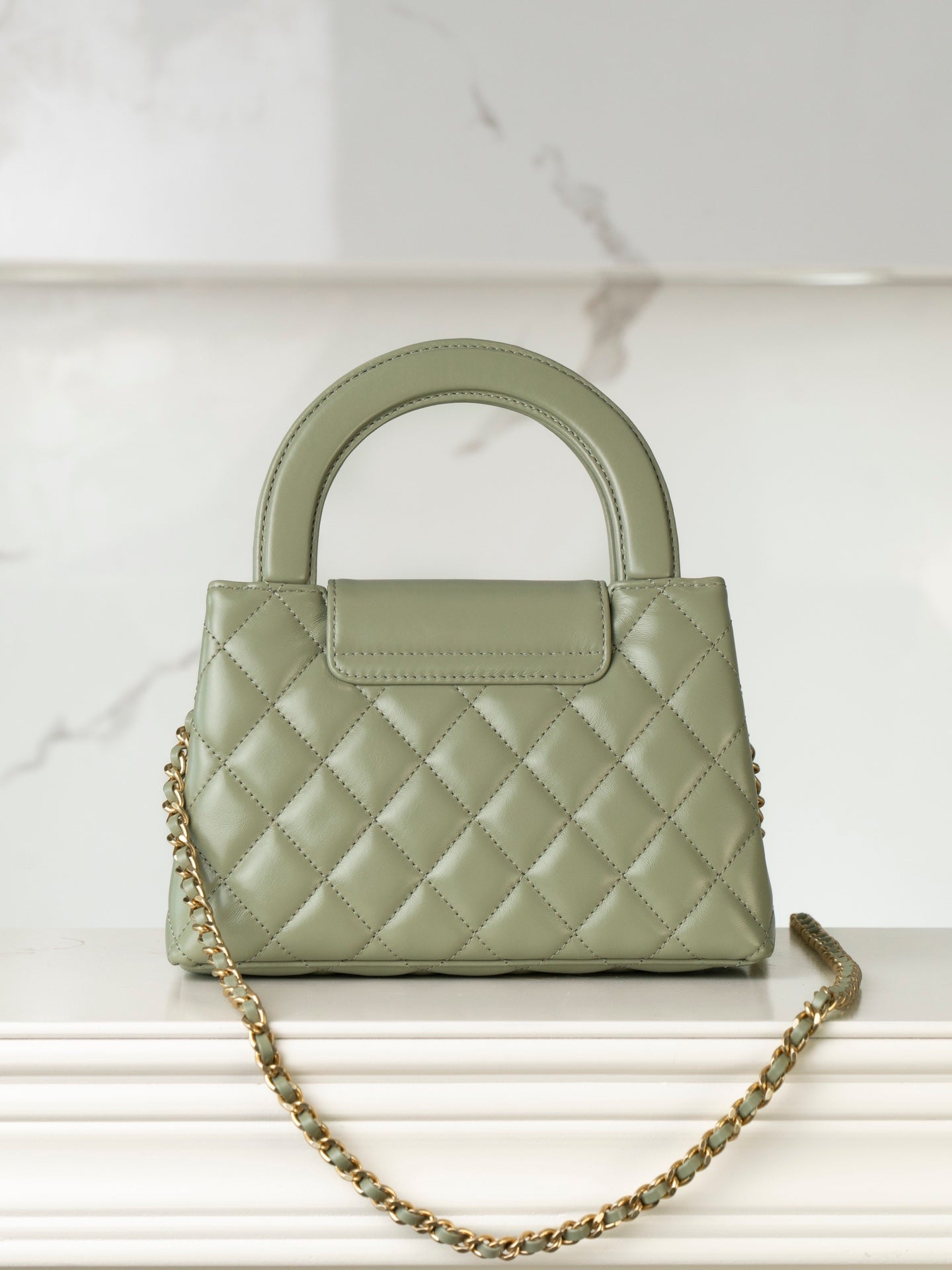 Kelly Bag Mint Green Lambskin Leather - Level 5