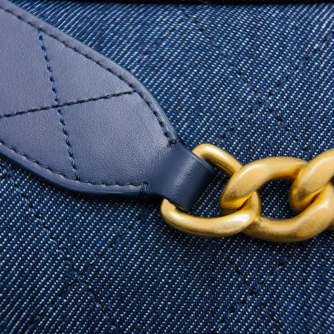 Dark Denim Quilted Hobo Bag - Level X