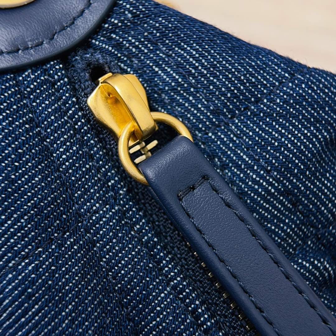 Dark Denim Quilted Hobo Bag - Level X