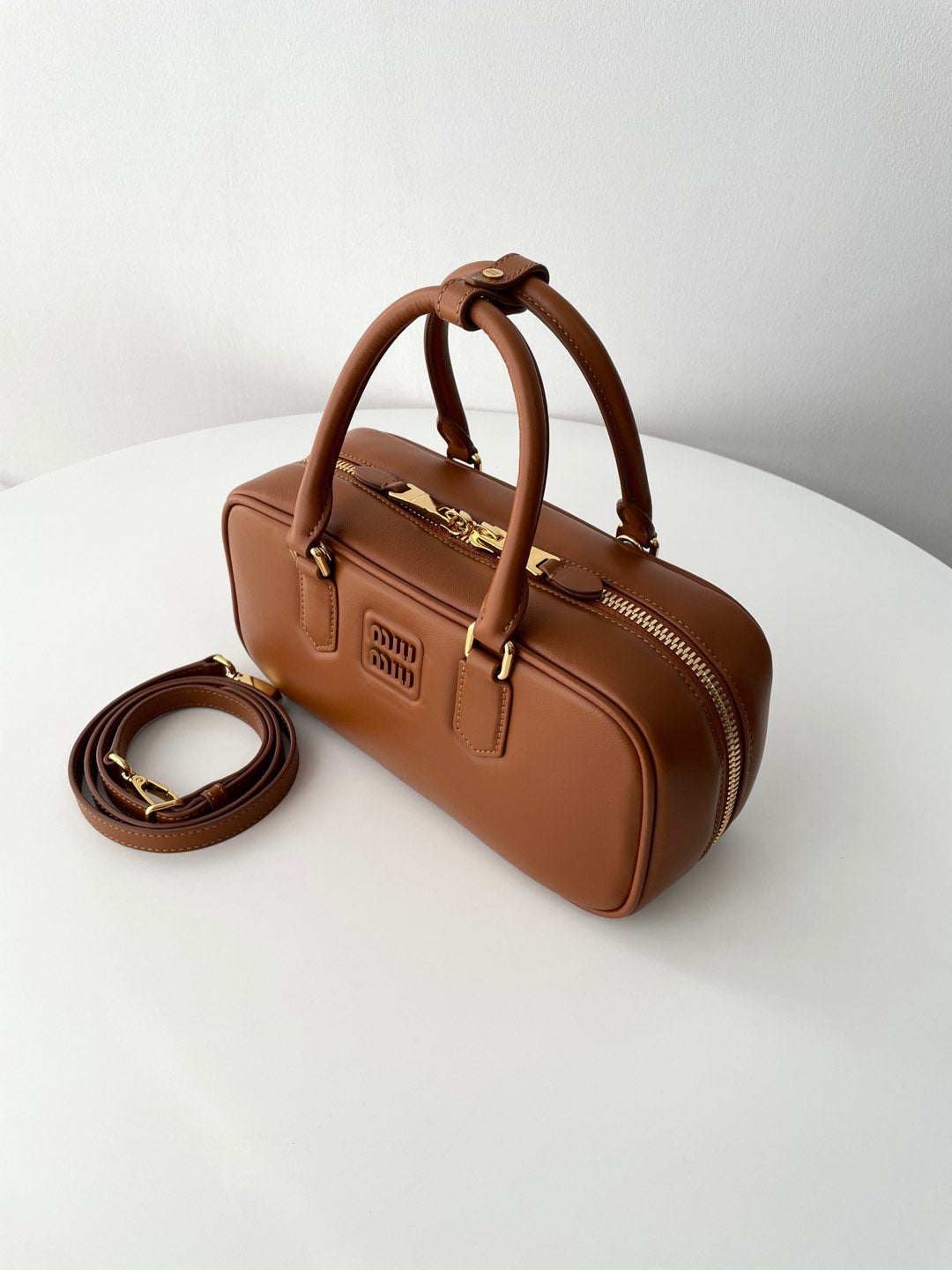Brown Leather Medium Arcadie Bag - Level 5