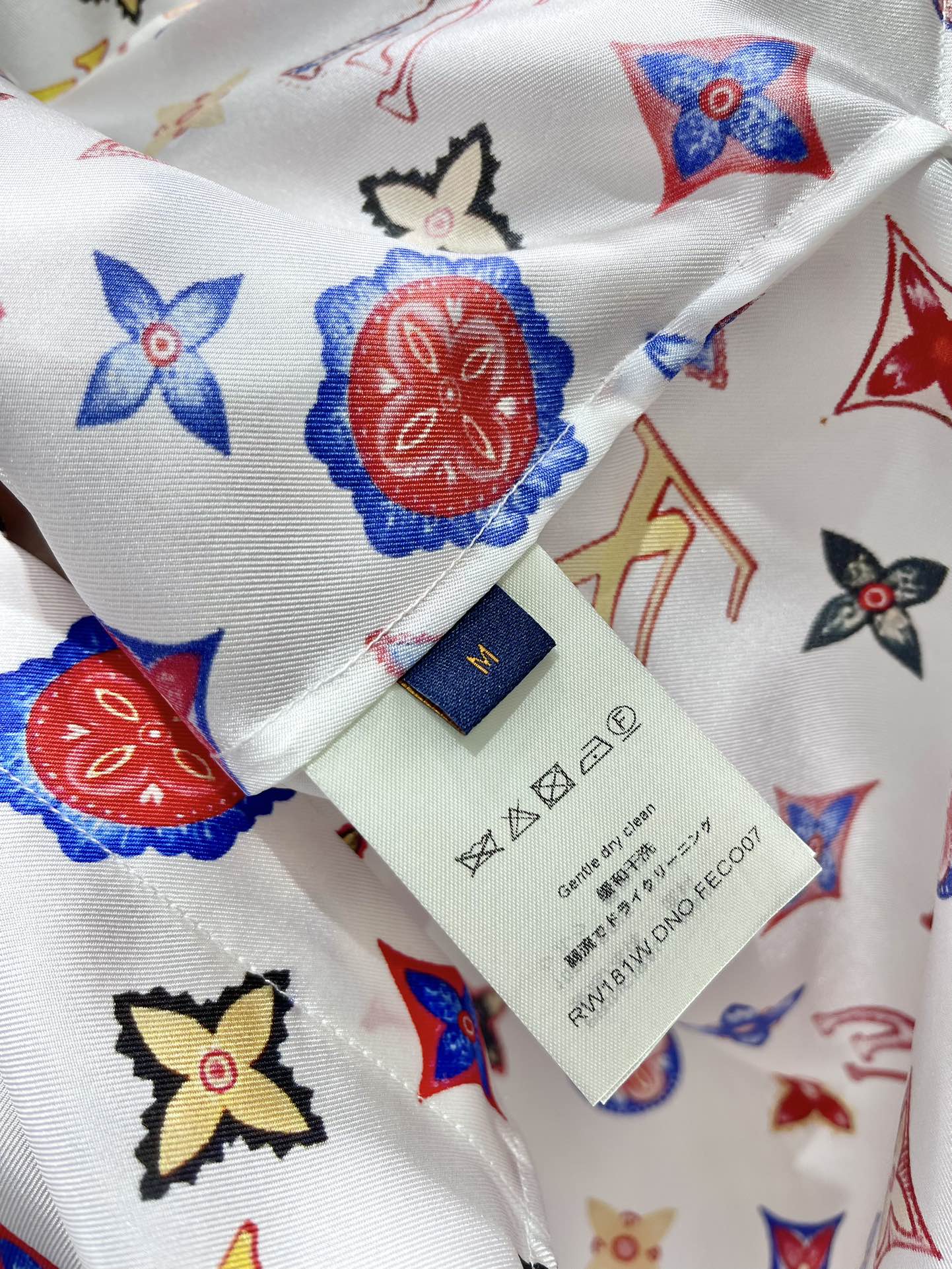 Monogram Silk Button-Down Shirt