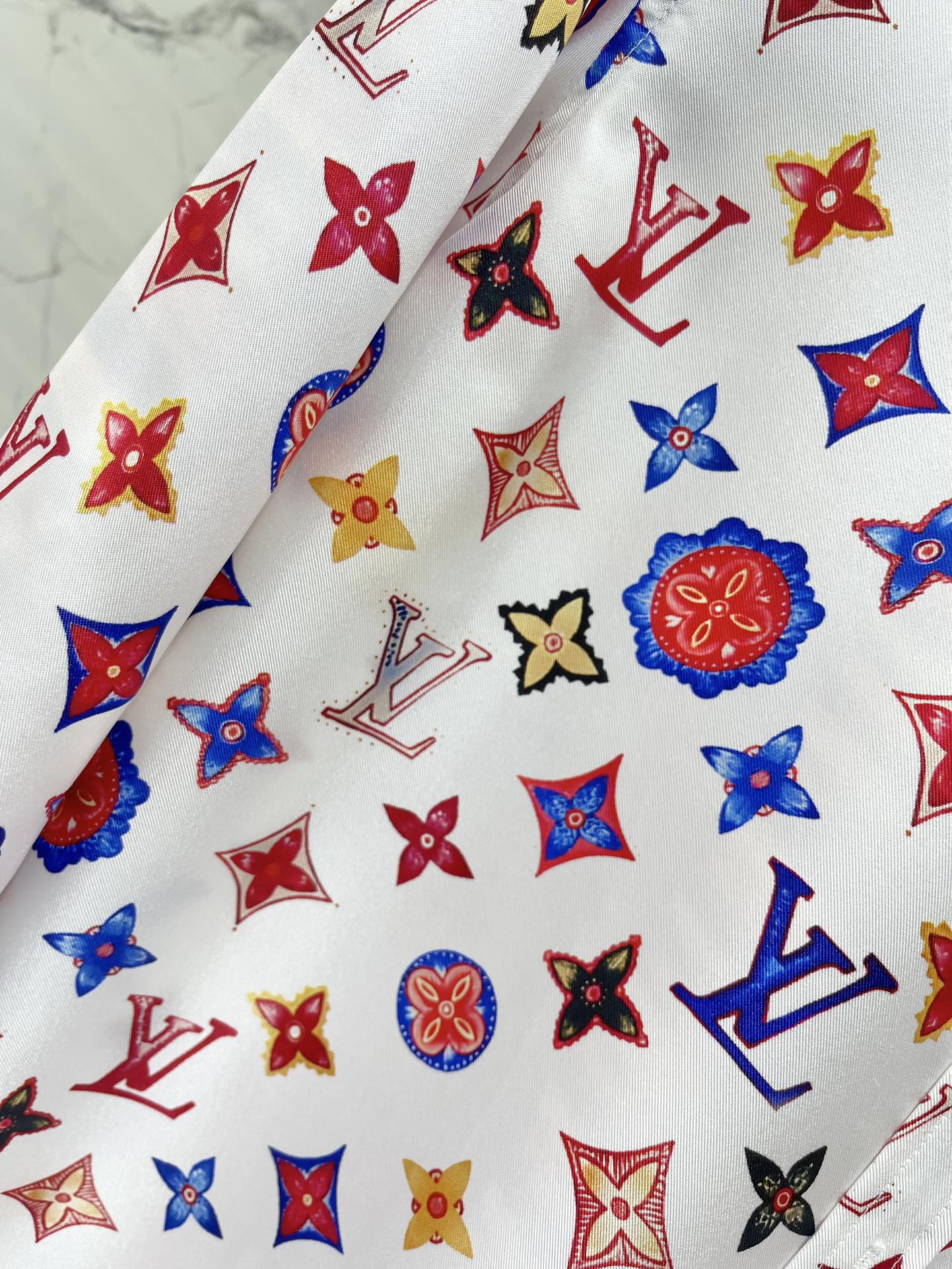 Monogram Silk Button-Down Shirt
