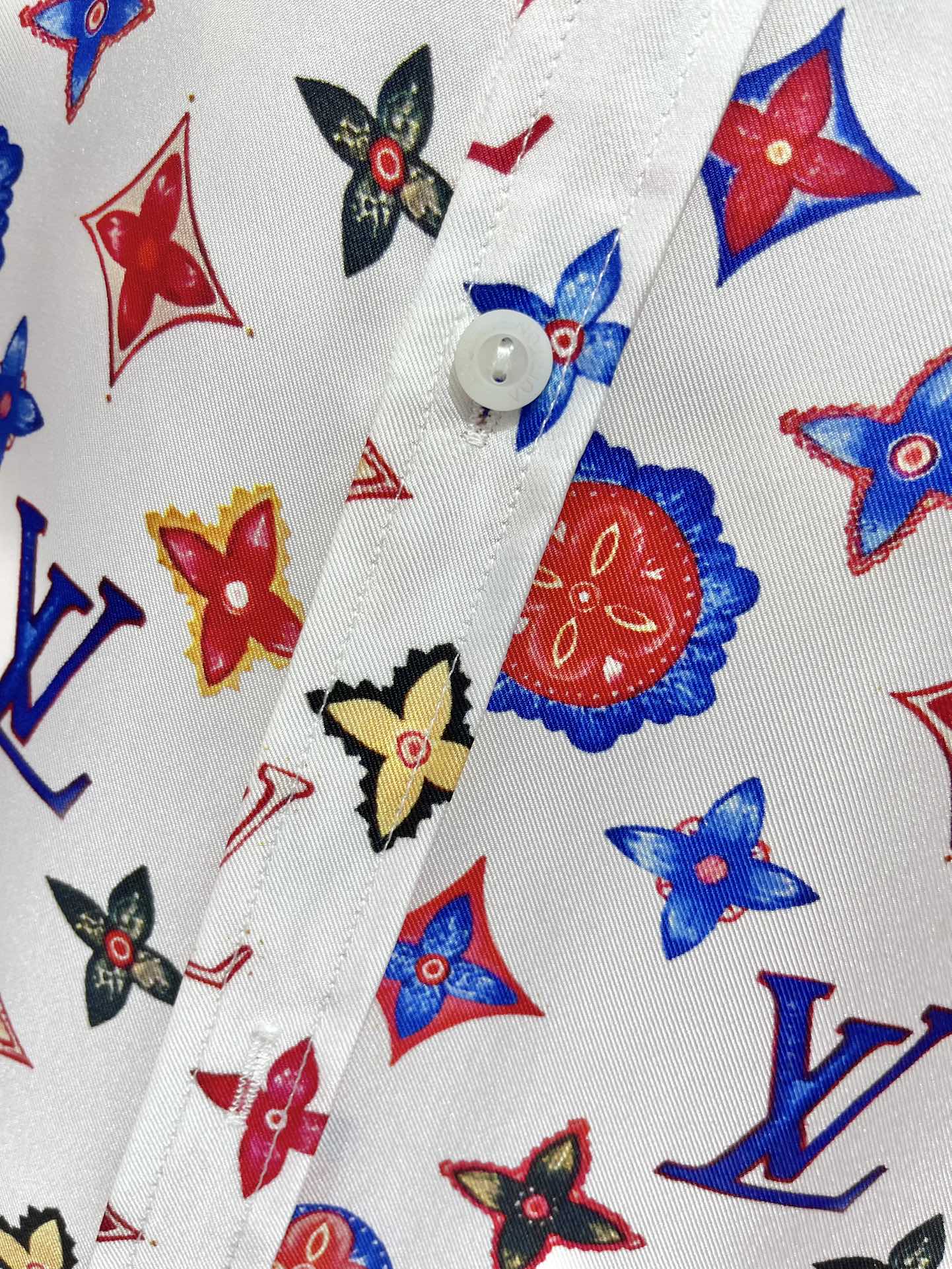 Monogram Silk Button-Down Shirt